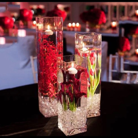 2-pcs | 12” inches L x 3” inches W Square Glass Block Vase - Picture 7 of 10